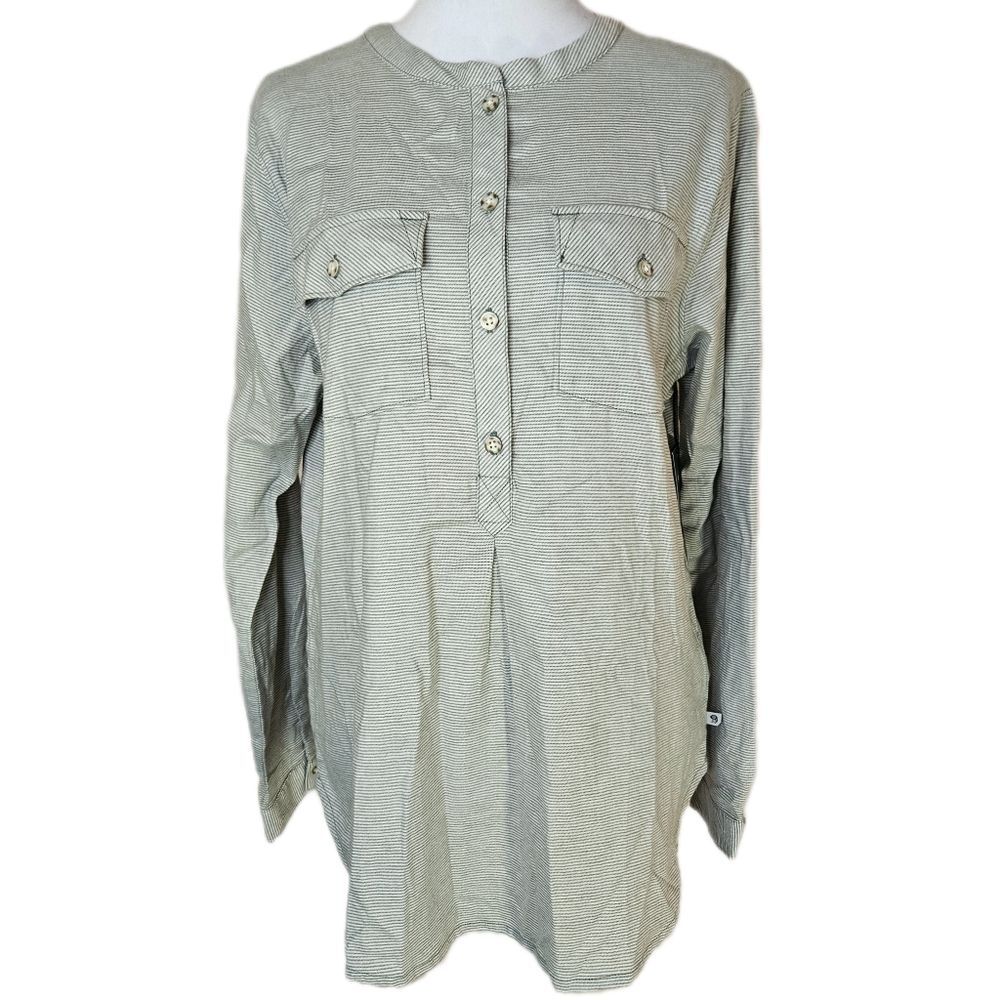 Mountain Hardwear Karsee Long Sleeve Pullover Womens Medium Flannel Pockets Sage